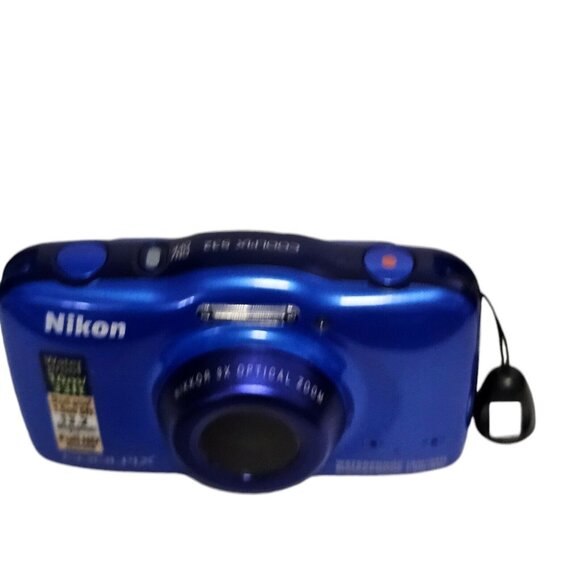 Nikon COOLPIX S32 13.2MP Digital Camera Blue Waterproof Box Battery Charger Card - Picture 7 of 16